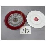 2 Glass Days plates, Dunkirk, 1 white glass 1972,