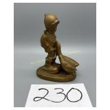 Bronze finished Boy and Goose figurine
