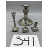 Pewter Candlestick, 3 mini pewter candlesticks
