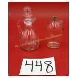 Clear glass jug, glass cruet