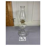 Antique base oil lamp with a new chimney and