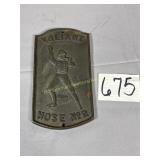 Antique Cast Iron fireman plaque, Valiant Hose