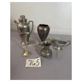 Cornwall pewter vase 8 1/2' T, Concord pewter