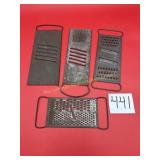 Vintage 4 Tin shredders, 1 Bromco, 1 All-in-one,