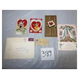 (4) Antique and Vintage Valentine cards