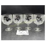 4 Vintage Beer Goblets, Bartlett Collins