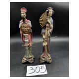 Asian couple, ceramic figurines