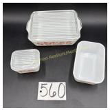 Pyrex Gooseberry Refrigerator set, missing 1 dish