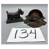 2 Cast Iron pieces, Cast Iron Wall Pocket or