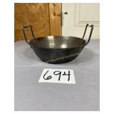 Antique 2 handled metal cooking vessel, 9 1/2' D