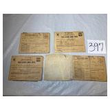 (4) War Ration Books with stamps inside dated