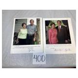 2- pictures of George and Laura Bush signed