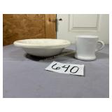 Unmarked Ironstone bowl and coffee mug