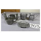 2 small Childs pewter mugs, 1 stamped Kings