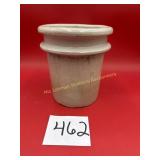 Salt glazed stoneware crock with double rim. 8'