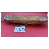 Primitive hand carved wooden dough bowl, 16' long