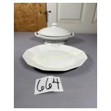 2 Ironstone pieces, 1 Henry Alcock covered
