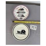 Silhouette plate of stagecoach, Save the Queen