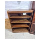 Wood 4 shelf bookcase, 63 1/2' W x 48' T x 12' D
