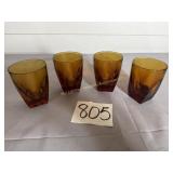 4 Amber tumblers by Colony glass
