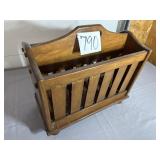 Wood magazine rack, 17 1/2' W x 16' T x 11' D