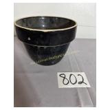 Brown crock bowl, 9' D x 6 1/2' T