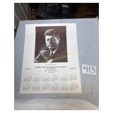 2- 1969 John Fitzgerald Kennedy Calendars