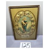 Catholic Devotional, Chromolithograph, Are Lady
