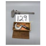 Starrett Micrometer in a box, Sears Vernier