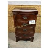 4 drawer cherry stained nightstand, 17' W x 29' T