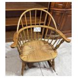 Windsor style Bentwood Rocker with handwoven rush