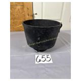 Antique Iron kettle with bale 10' D x 8' T