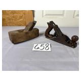 Antique wooden planers, 1-Sargent 9' planer, 1-
