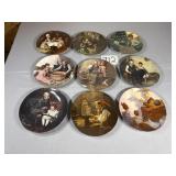 9 Norman Rockwell, Knowles collector plates, 8
