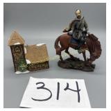 Small handprinted resin military officer,