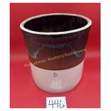 2 Tone crock, Blue #5, 13' tall, As is