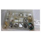 Lot of Vintage Jewelry in plastic container