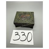 Japanese silver toned trinket/cigarette box