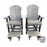 New Pair of Polywood Glider Deck Chairs w/ Side Table