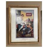 FRAMED COCA-COLA ADVERTISING POSTER