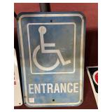 HANDICAPPED ENTRANCE METAL SIGN