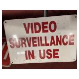 VIDEA SURVEILLANCE IN USE METAL SIGN