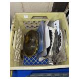 CRATE FULL OF CIRCULAR SAW BLADES