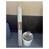 BUCKET OF CONCRETE FINISHING TOOLS