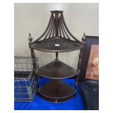 ORNATE WOODEN CORNER SHELF