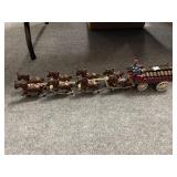 CAST IRON HORSE DRAWN BEER WAGON