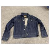 CALVIN KLEIN WOMENS LARGE JEAN JACKET DEER PATCH