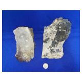 (2) PIECES RAW COLORED QUARTZ