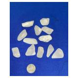 (12) PIECES WHITE ARAGONITE/QUARTZ
