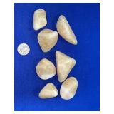 (7) PIECES TUMBLED ORANGE CALCITE